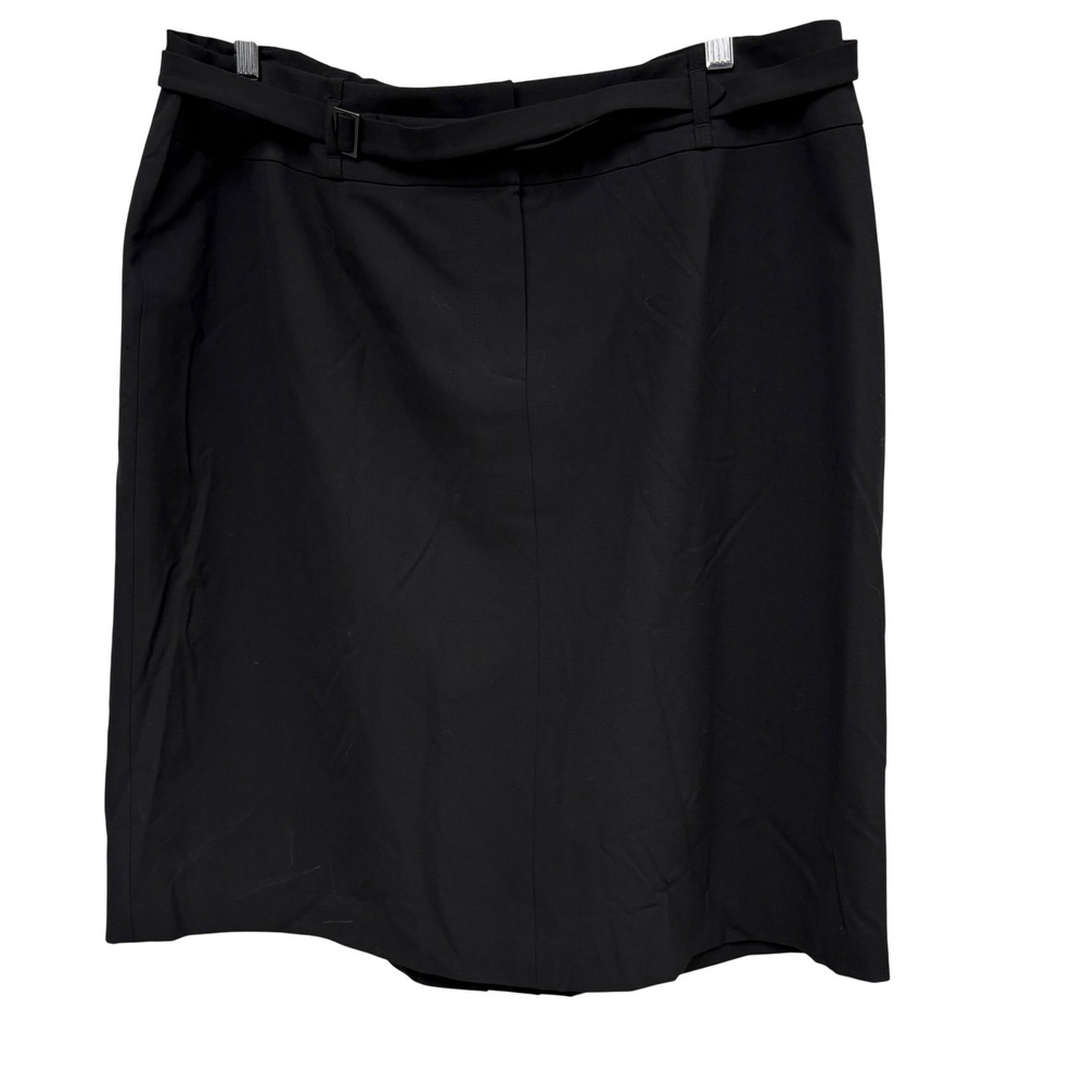 Talbots Woman Black Belted Stretch Pencil Skirt Size 16W NWT USA made